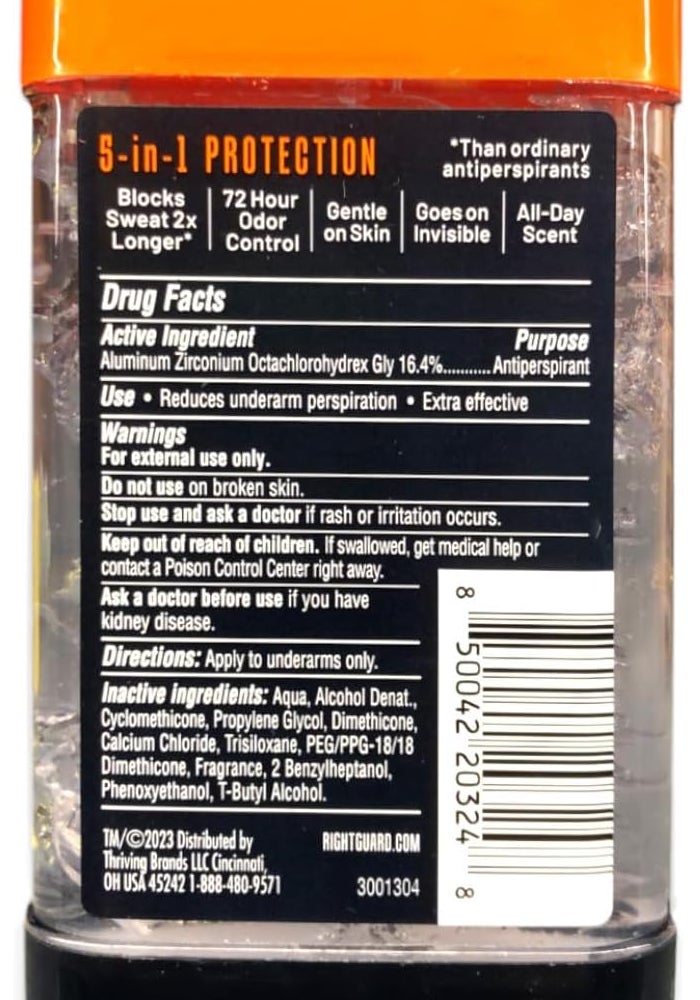 Right Guard Xtreme Defense 5 Antiperspirant Deodorant Gel, Fresh Blast, 4 Ounces (Pack of 6) - Image 3
